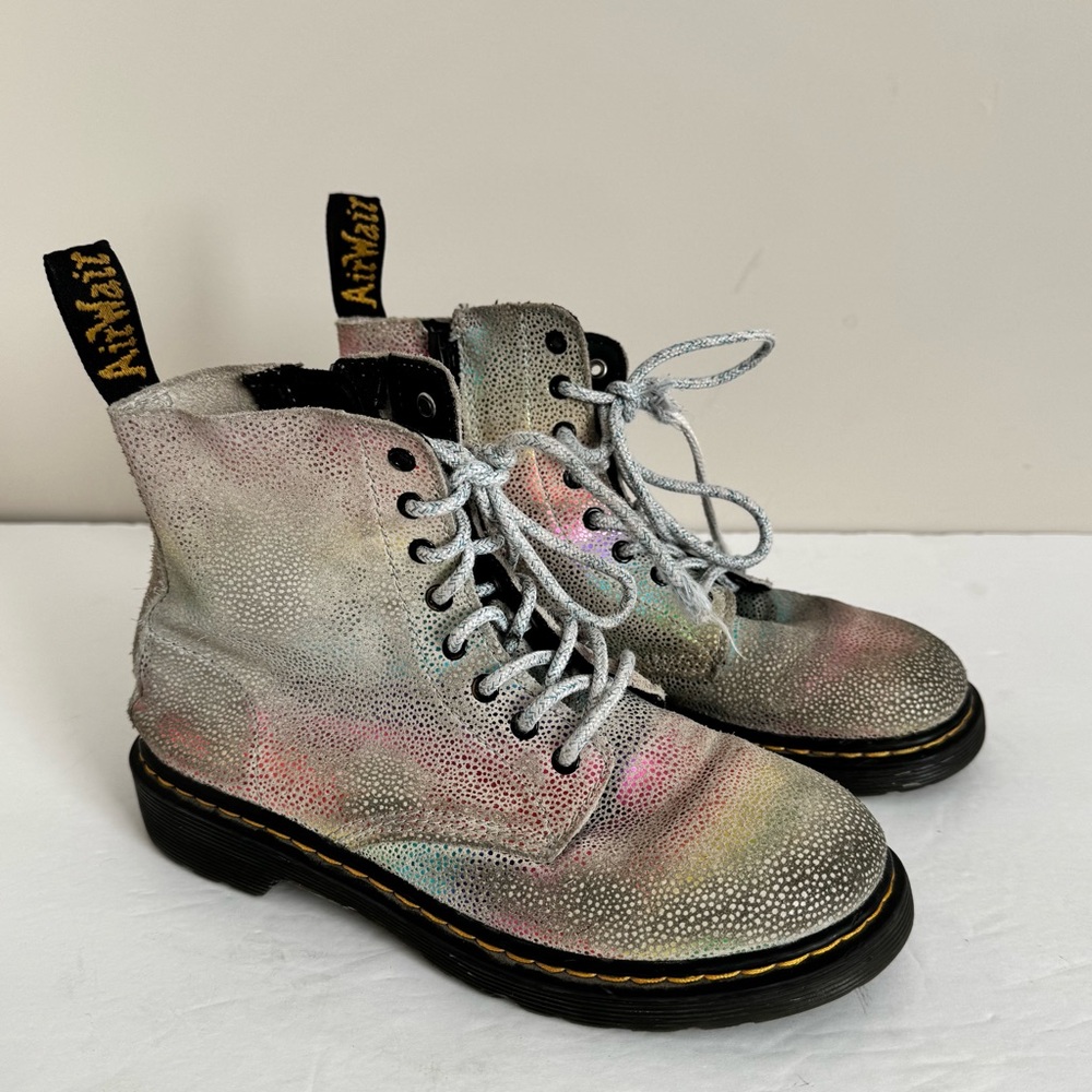 Dr. Martens Toddler 1460 Pascal Iridescent Lace Up Boots Multi-Kidray size 3 - Picture 9 of 13